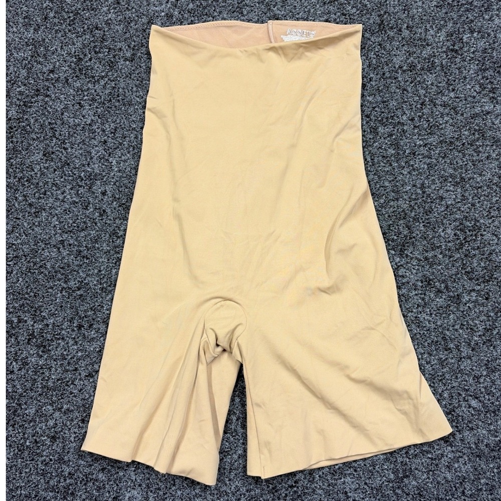 Assets Shapewear Womens 2XL Beige High Waisted Mid-Thigh Shaper Tummy Control